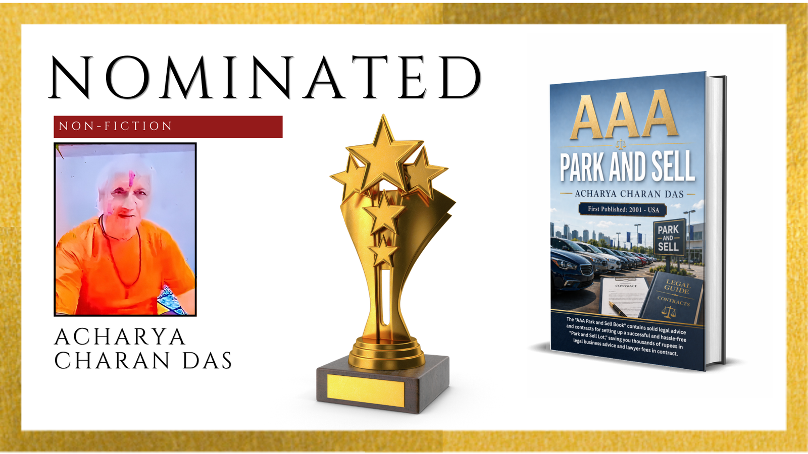 Read more about the article Acharya Charan Das Officially Nominated for the Ananta Press Sahitya Ratna Award for AAA PARK AND SELL