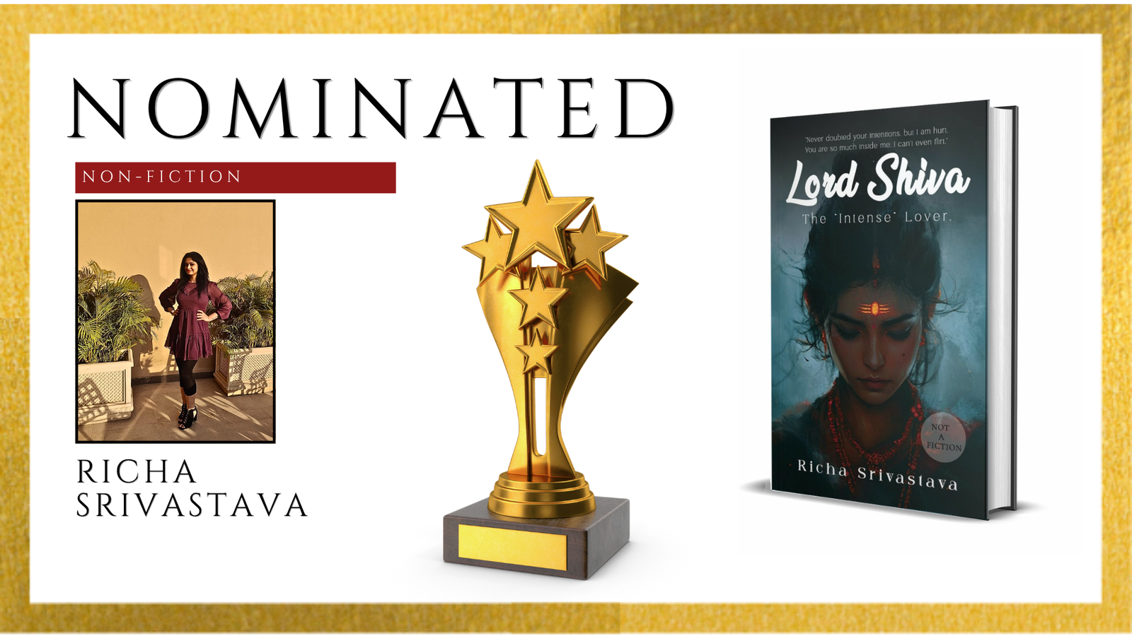 Read more about the article Richa Srivastava Nominated for the Ananta Press Sahitya Ratna Award for Lord Shiva – The “Intense” Lover